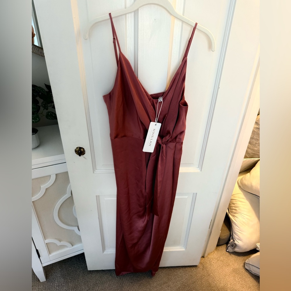 Shona Joy Luxe Tie Front Dress in Rose